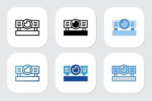 Projector icons with various design style vector