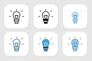 Lamp icon with various design style vector