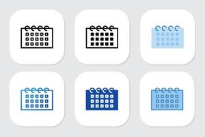 Calendar icons with various design vector