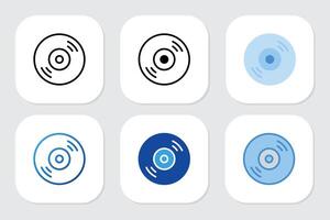 Cd icons with various design style vector