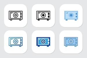 Locker icons with various design styles vector