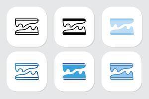 Shoe icon with various design styles vector