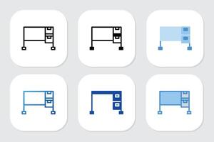 Table icons with various design styles vector