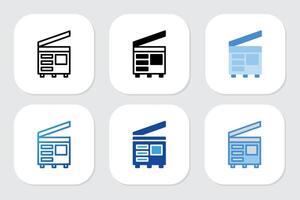 Photocopy Machine icons with various design styles vector