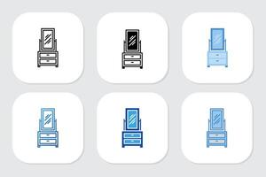 mirror icons with various design styles vector