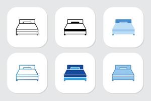 single bed icons with various design style vector