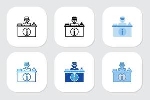 information desk icons with various design styles vector