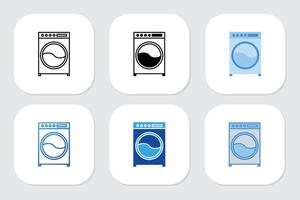 laundry icons with various design styles vector
