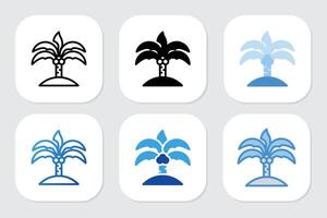 coconut tree icons with various design styles vector