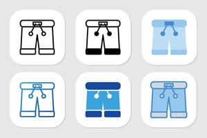 shorts icons with various design styles vector