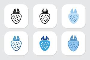 strawberry icons with various design styles vector