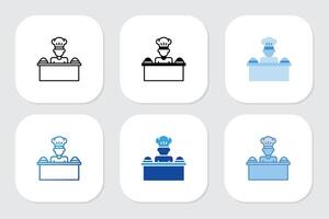 chef icons with various design style vector