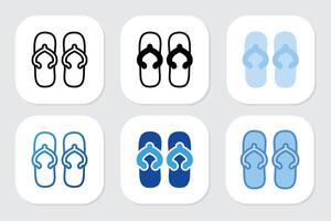 sandal icons with various design styles vector
