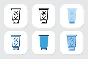 sun block icons with various design styles vector