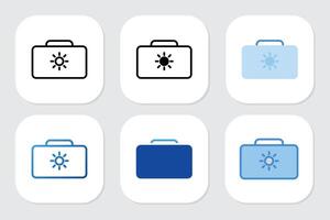 suitcase icons with various design style vector
