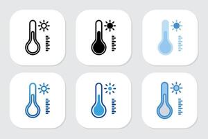 thermometer icons with various design styles vector