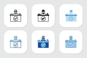 check in icons with various design styles vector