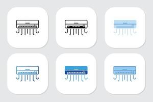 air conditioner icons with various design styles vector