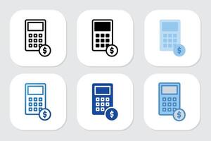 Calculators icon with various design style vector