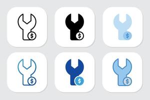 Wrench icons with various design vector