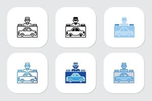 valet parking icons with various design styles vector