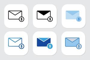 Money Envelope icons with various design style vector