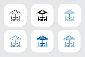 terrace icons with various design styles vector