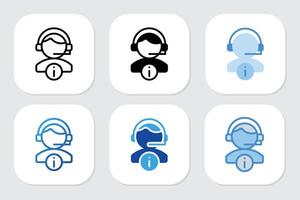 Support Service icons with various design styles vector