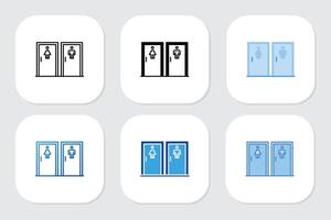 toilet icons with various design styles vector