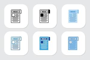 newspaper icons with various design styles vector