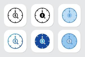 Clocks icon with various design style vector