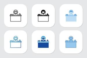 reception bell icons with various design styles vector