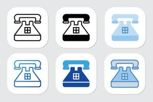 Telephone icon with various design style vector