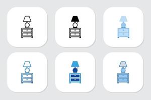 desk lamp icons with various design styles vector