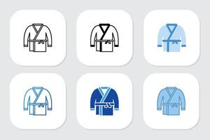 bathrobe icons with various design styles vector
