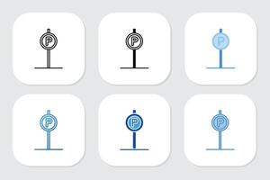 parking icons with various design style vector