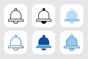 Bell icons with various design style vector