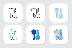 room key icons with various design styles vector