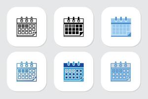 Calendars icons with various design style vector