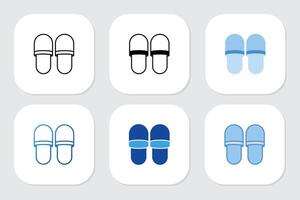 slippers icons with various design styles vector