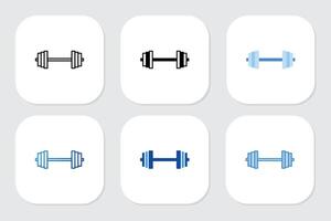 gym icons with various design styles vector