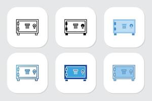 safety box icons with various design styles vector