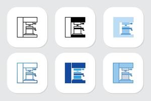 coffee maker icons with various design styles vector