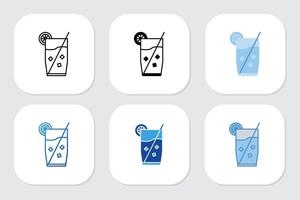orange juice icons with various design styles vector