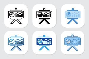 Analytics Presentation icons with various design styles vector