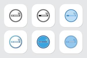 smoking area icons with various design styles vector
