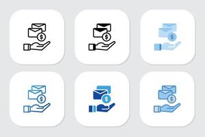 envelope icons with various design style vector