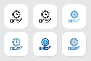 clock timer icons with various design styles vector