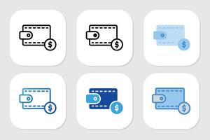 wallet icons with various design vector