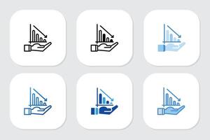 down bar icons with various design styles vector